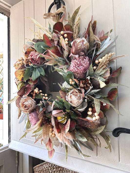 Selling fast / Morning “MOCHA” autumn and winter artificial wreath (Free P&P)