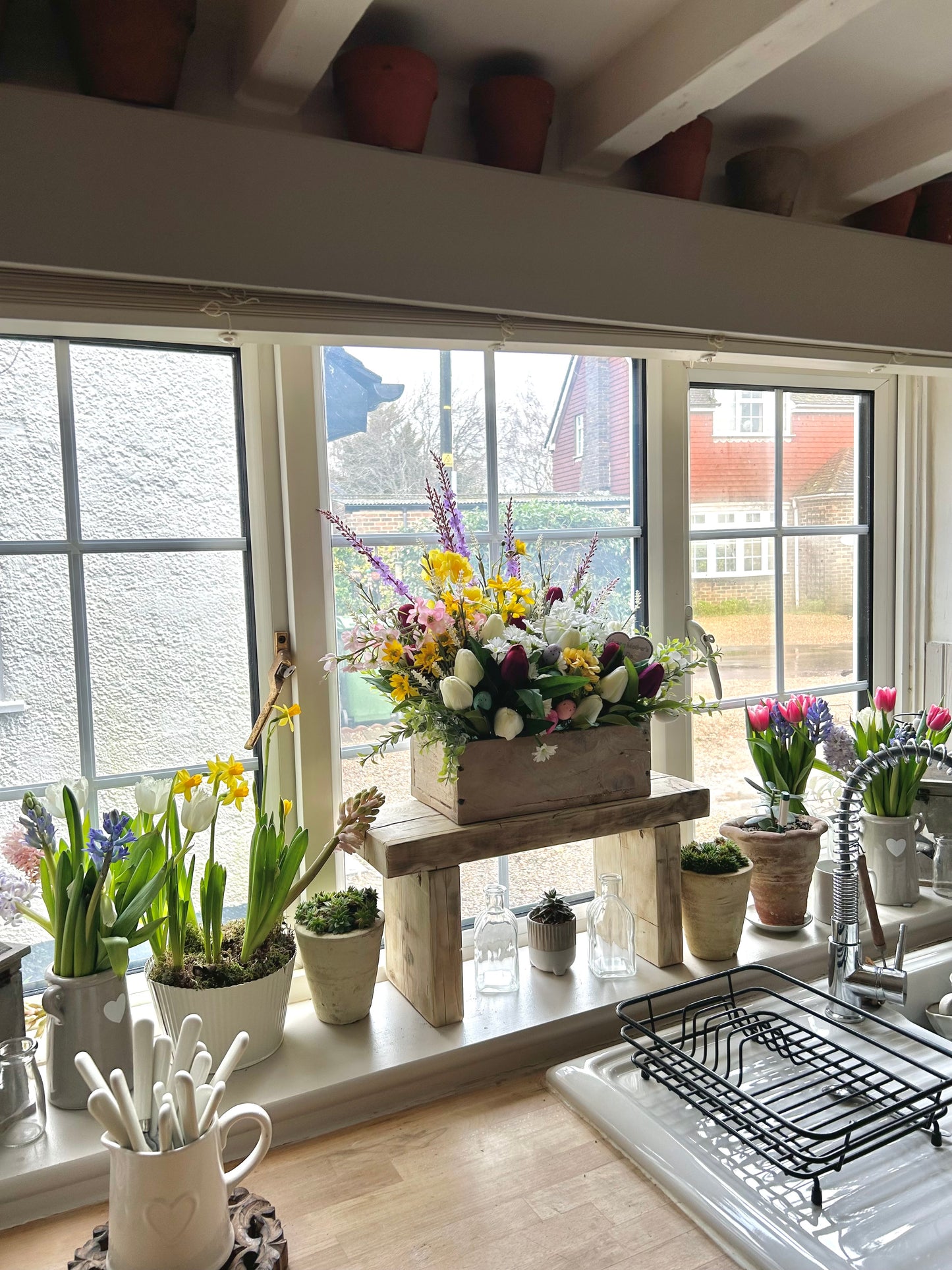 Spring rustic  (TROUGH FLOWER BOX) FREE P&