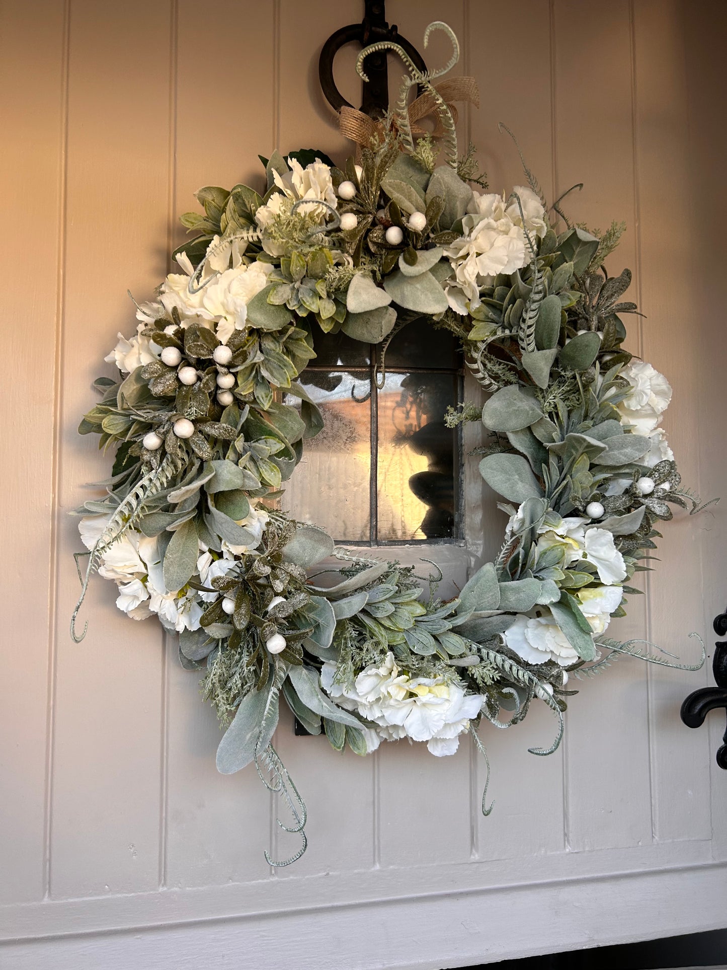 “ELLIE” lambs ear faux wreath