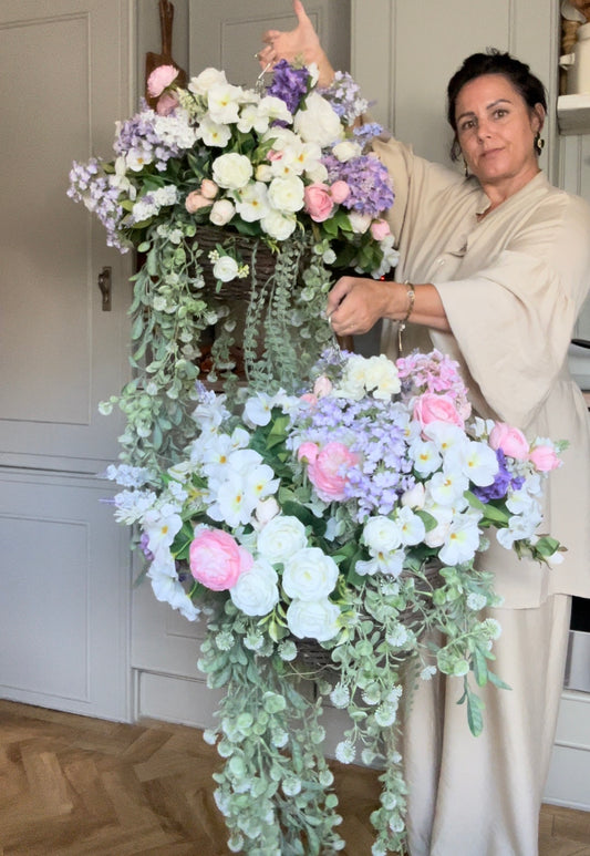 “FULL BLOOM ” Luxury artificial hanging basket (FREE P&P)