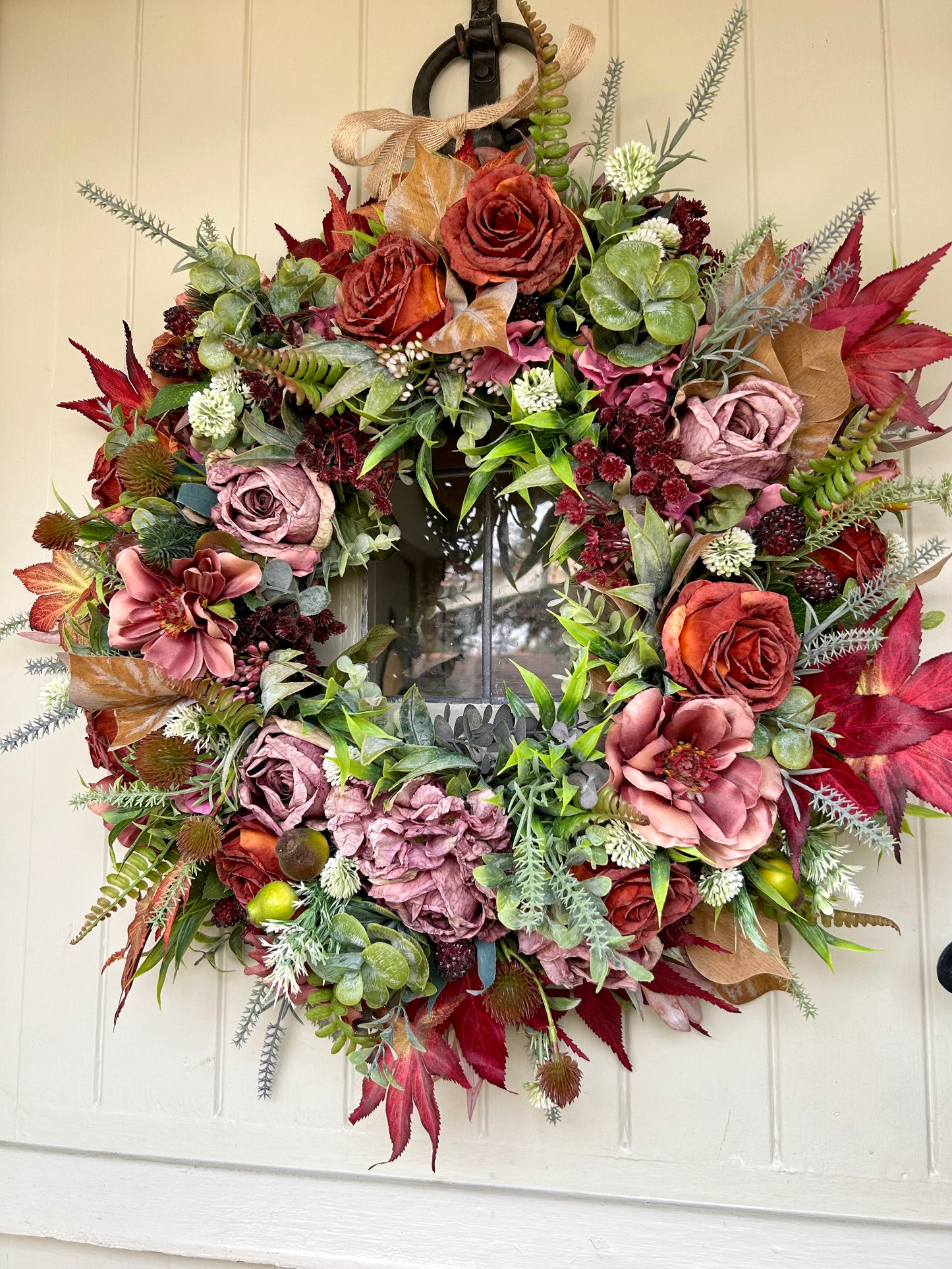 “LIZZIE” autumn artificial wreath (FREE P&P)
