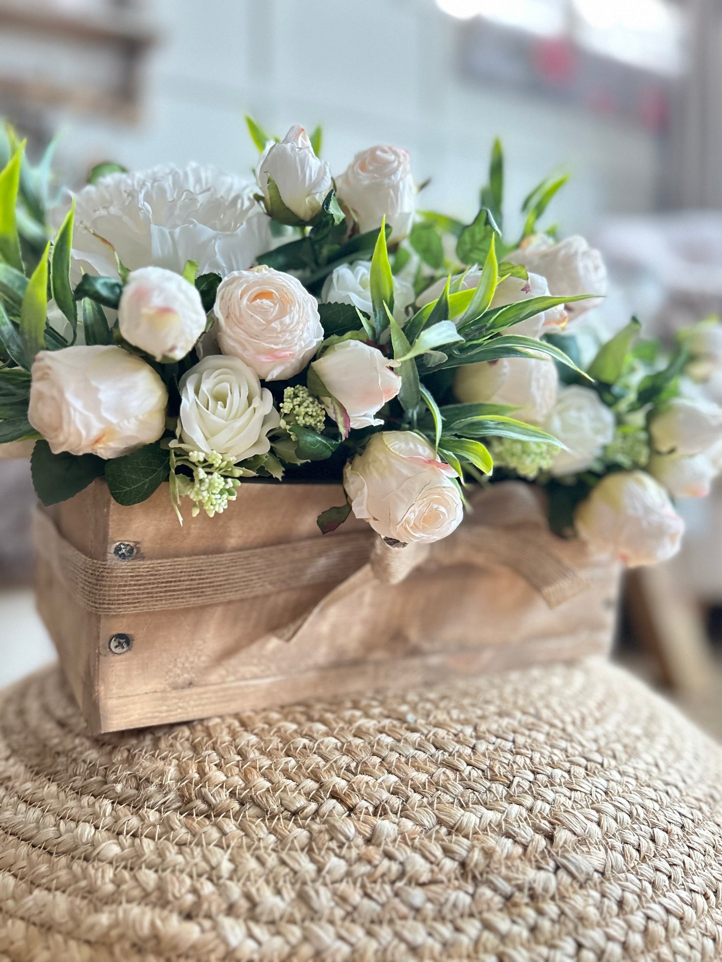rustic dried rose (TROUGH FLOWER BOX) FREE P&P