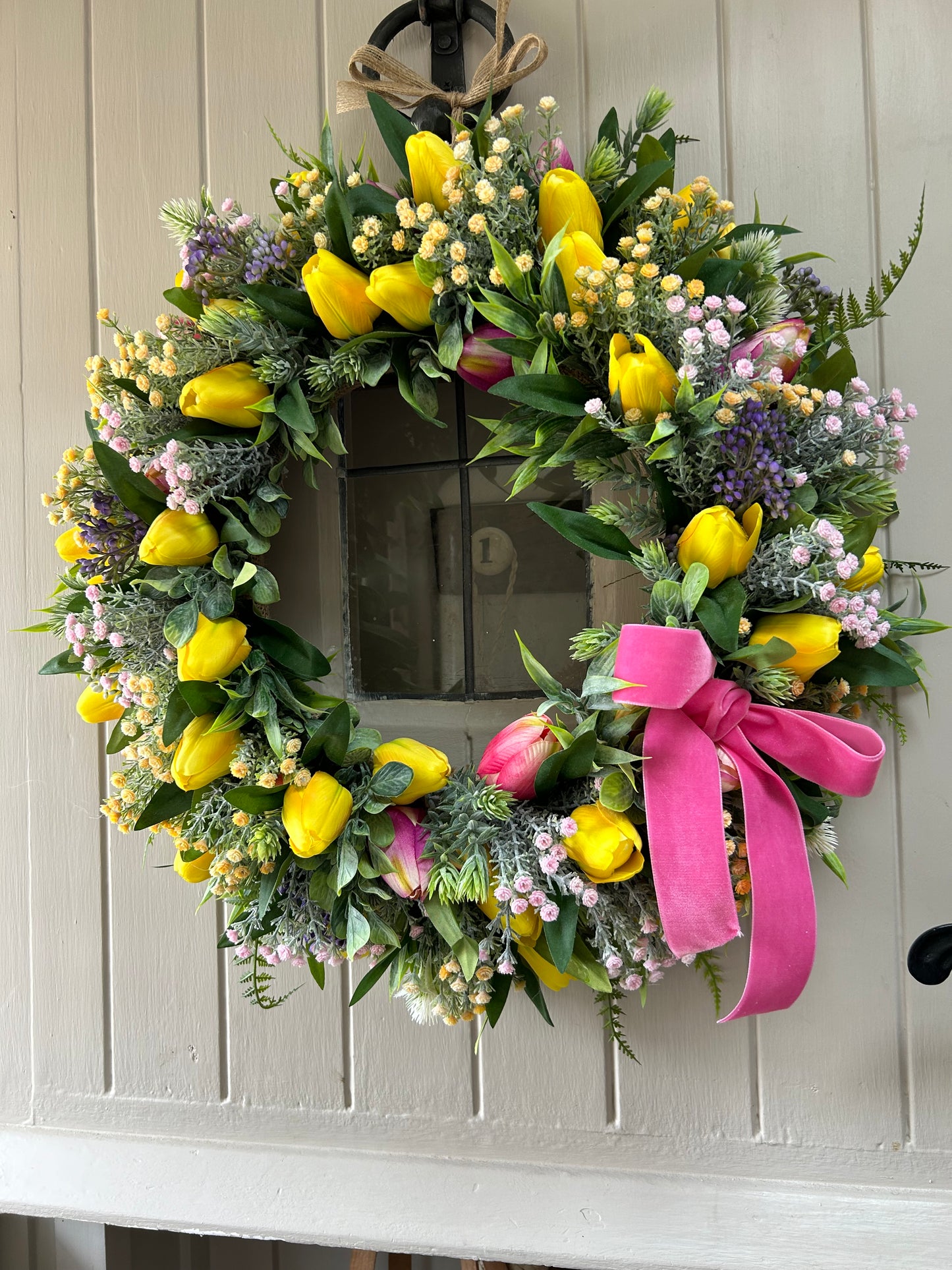 “SERENITY” tulip natural faux wreath (FREE P&P)