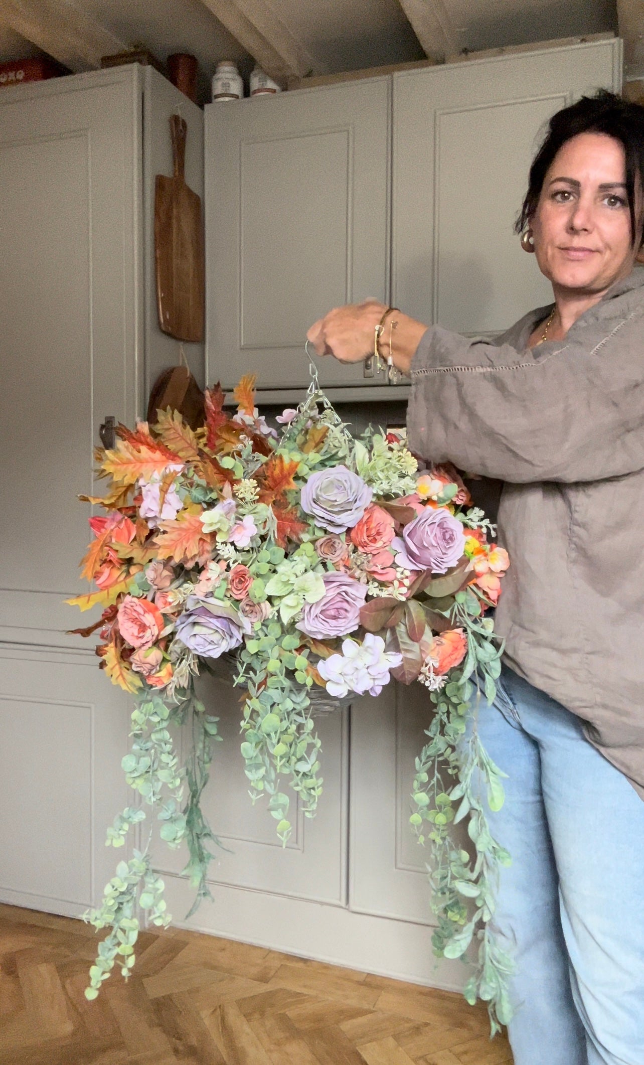 “Beryl” winter Luxury artificial hanging basket (FREE P&P)