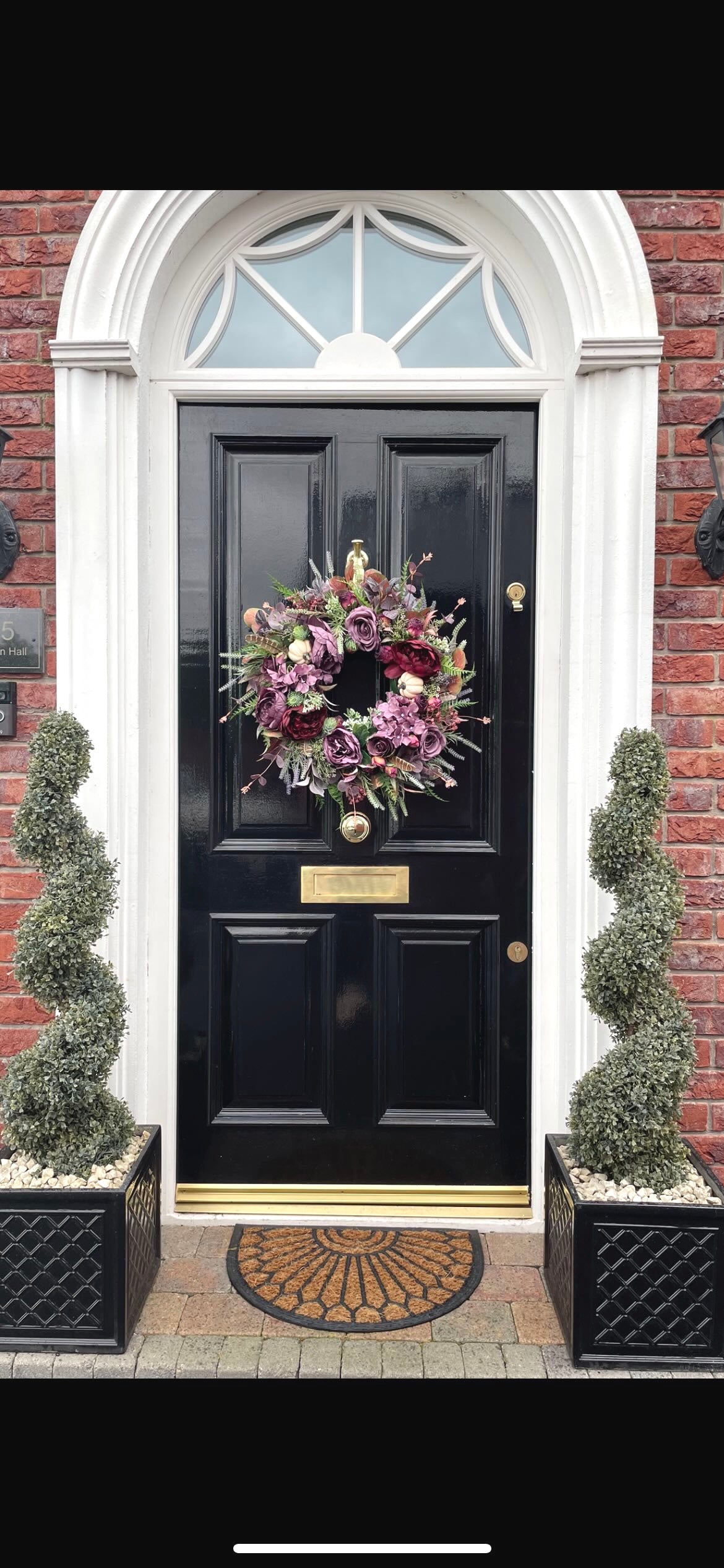 “MIDNIGHT LADY” artificial autumn and winter wreath (FREE P&P)