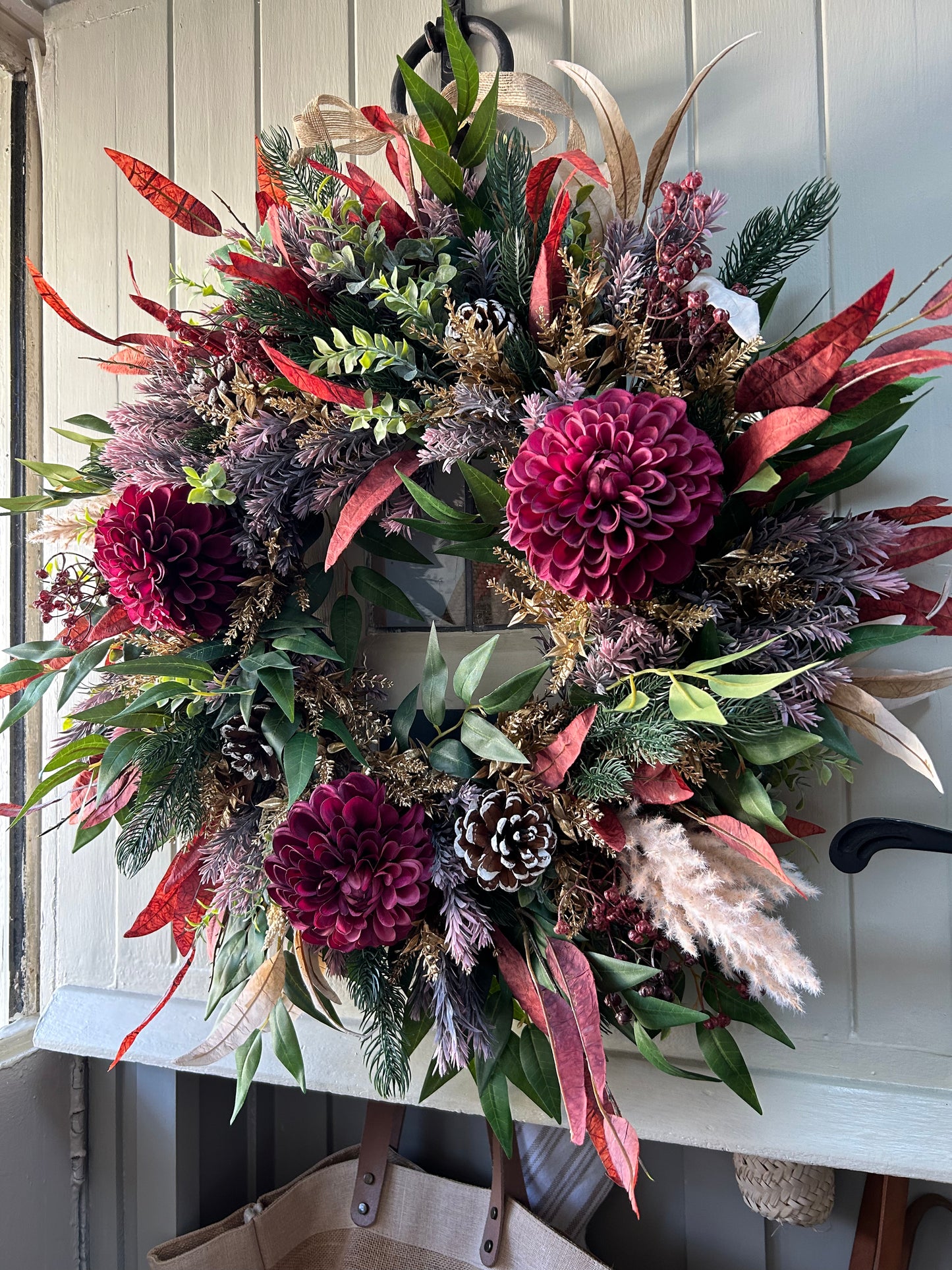 “RUBY” winter artificial wreath (FREE P&P)