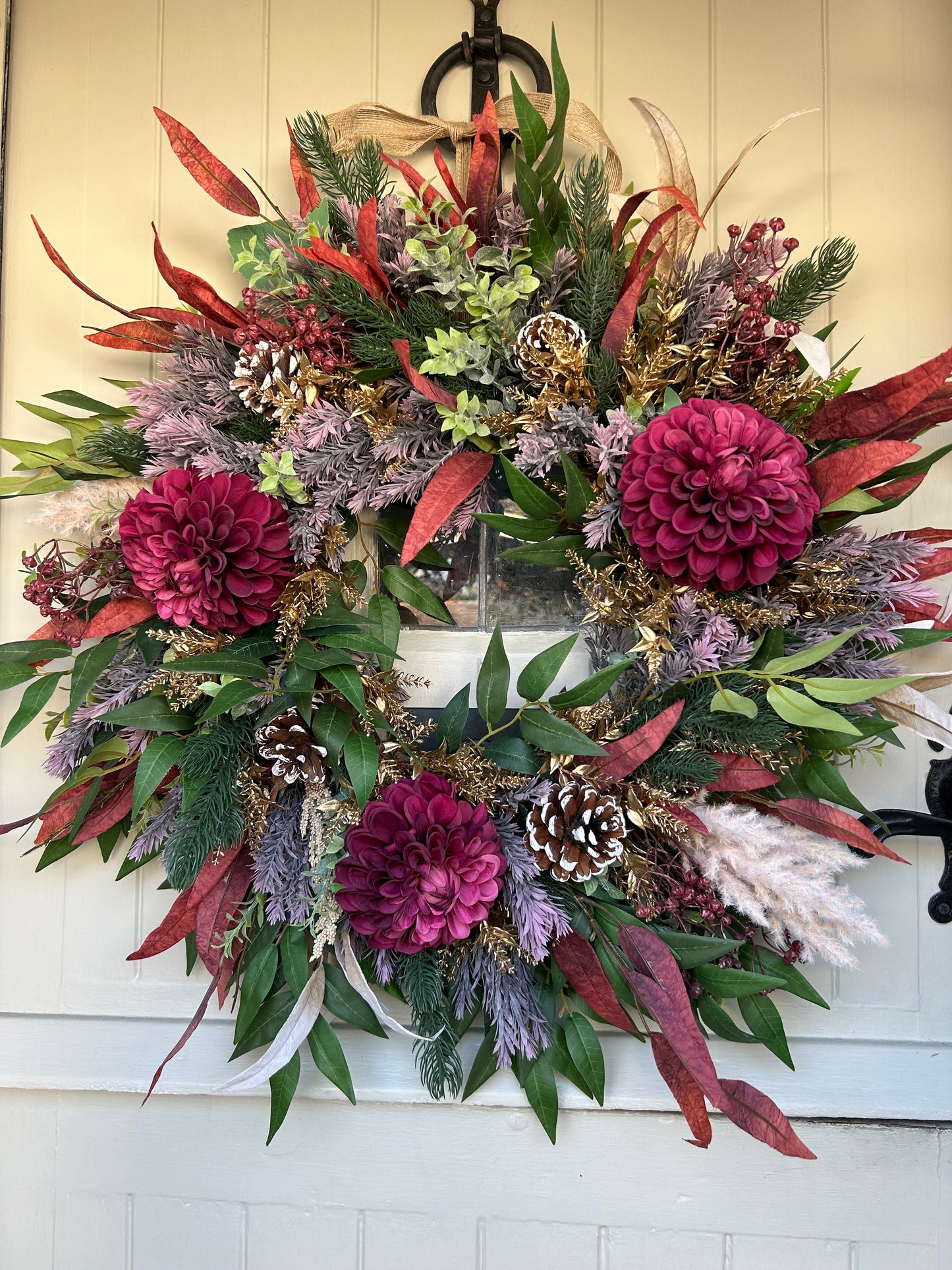 “RUBY” winter artificial wreath (FREE P&P)