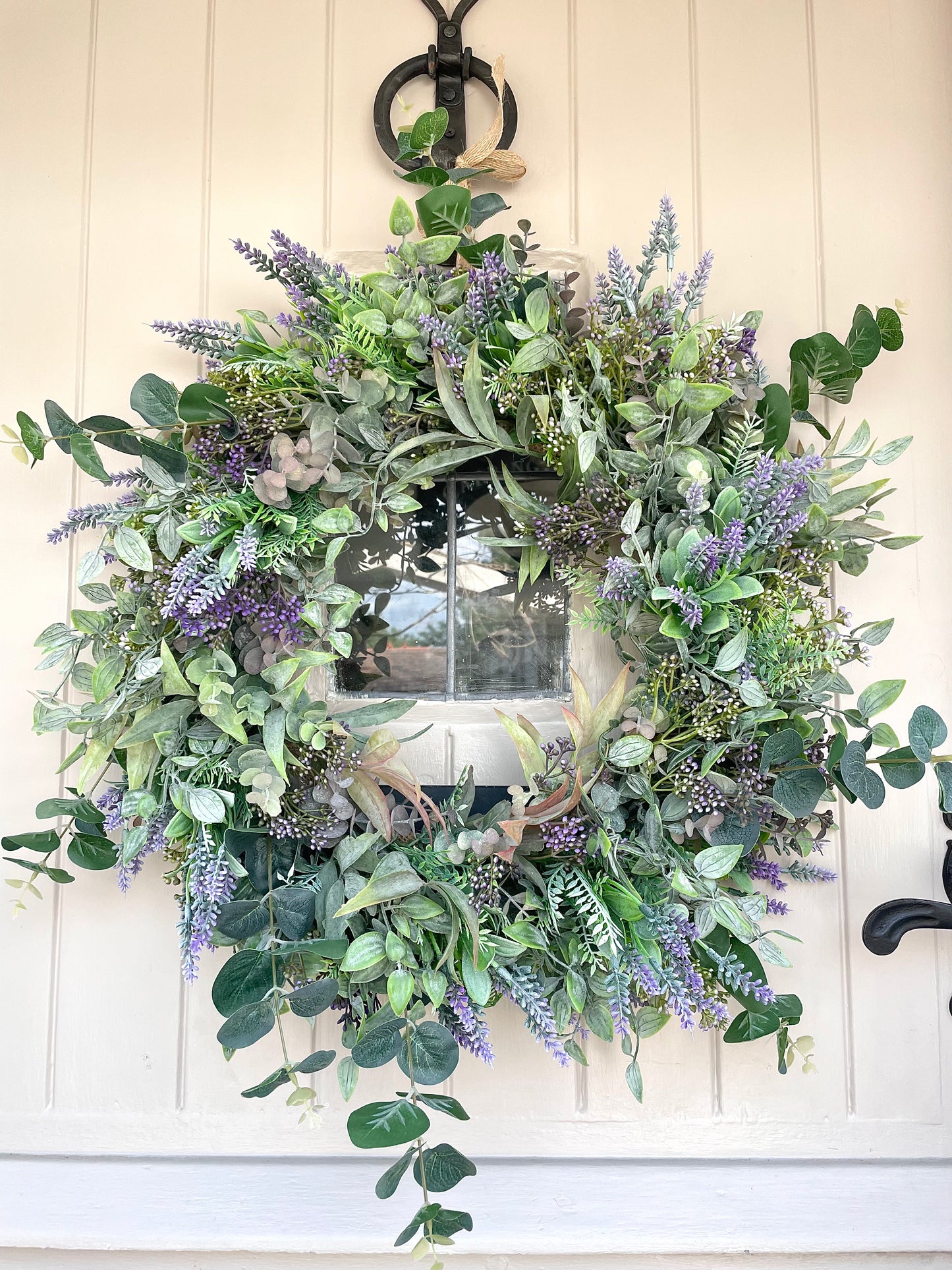 “COTTAGE LAVENDER” faux wreath (FREE P&P)