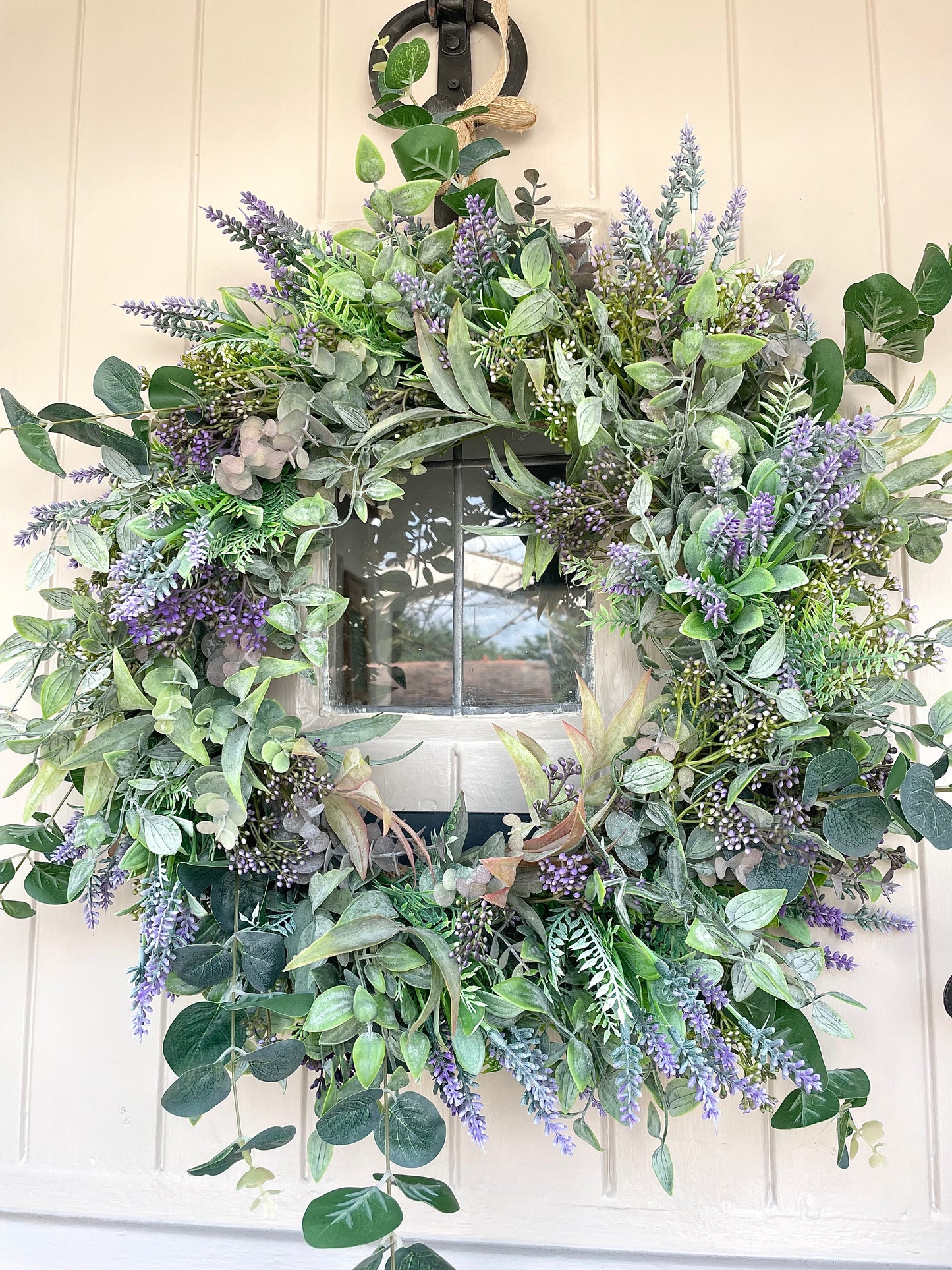 “COTTAGE LAVENDER” faux wreath (FREE P&P)