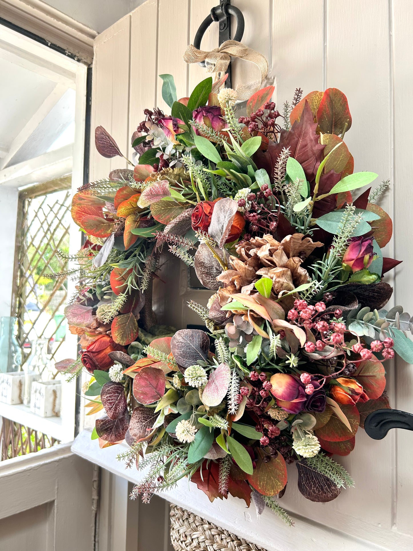 “TABITHA” vintage artificial wreath (FREE P&P)