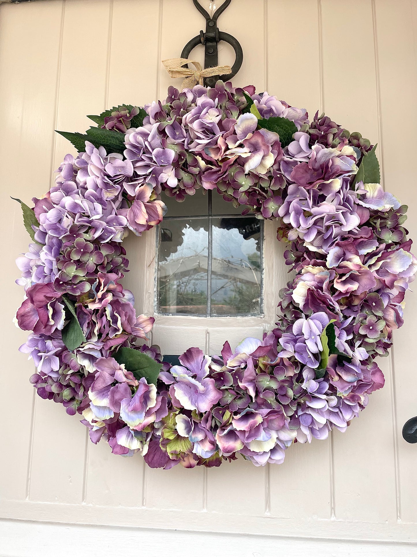“PATSY” plum hydrangea artificial wreath (FREE P&P)