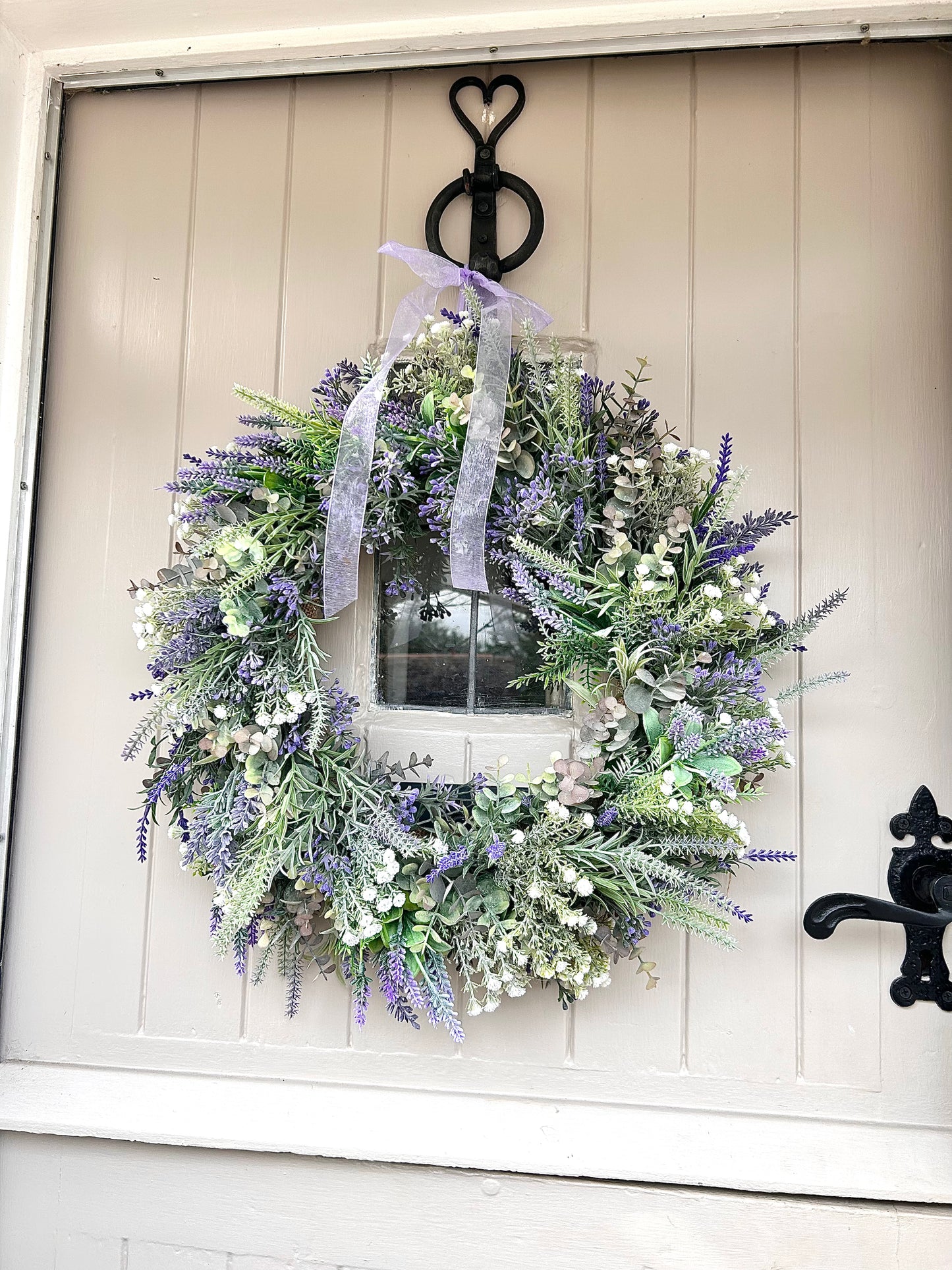 “LILAH” lavender faux wreath (FREE P&P)