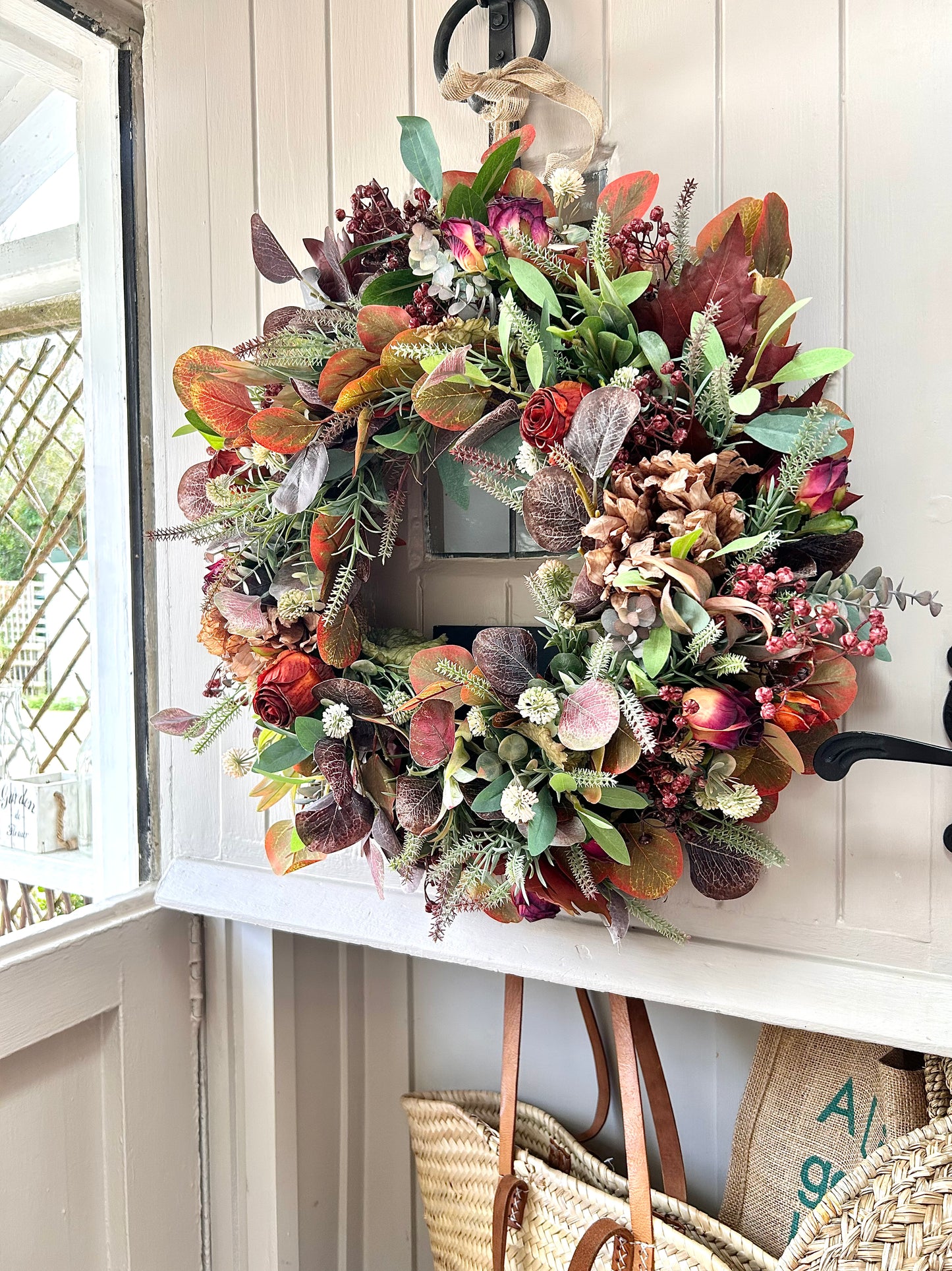 “TABITHA” vintage artificial wreath (FREE P&P)