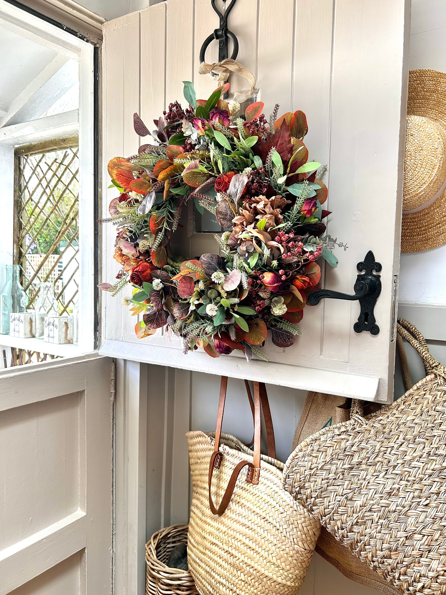 “TABITHA” vintage artificial wreath (FREE P&P)