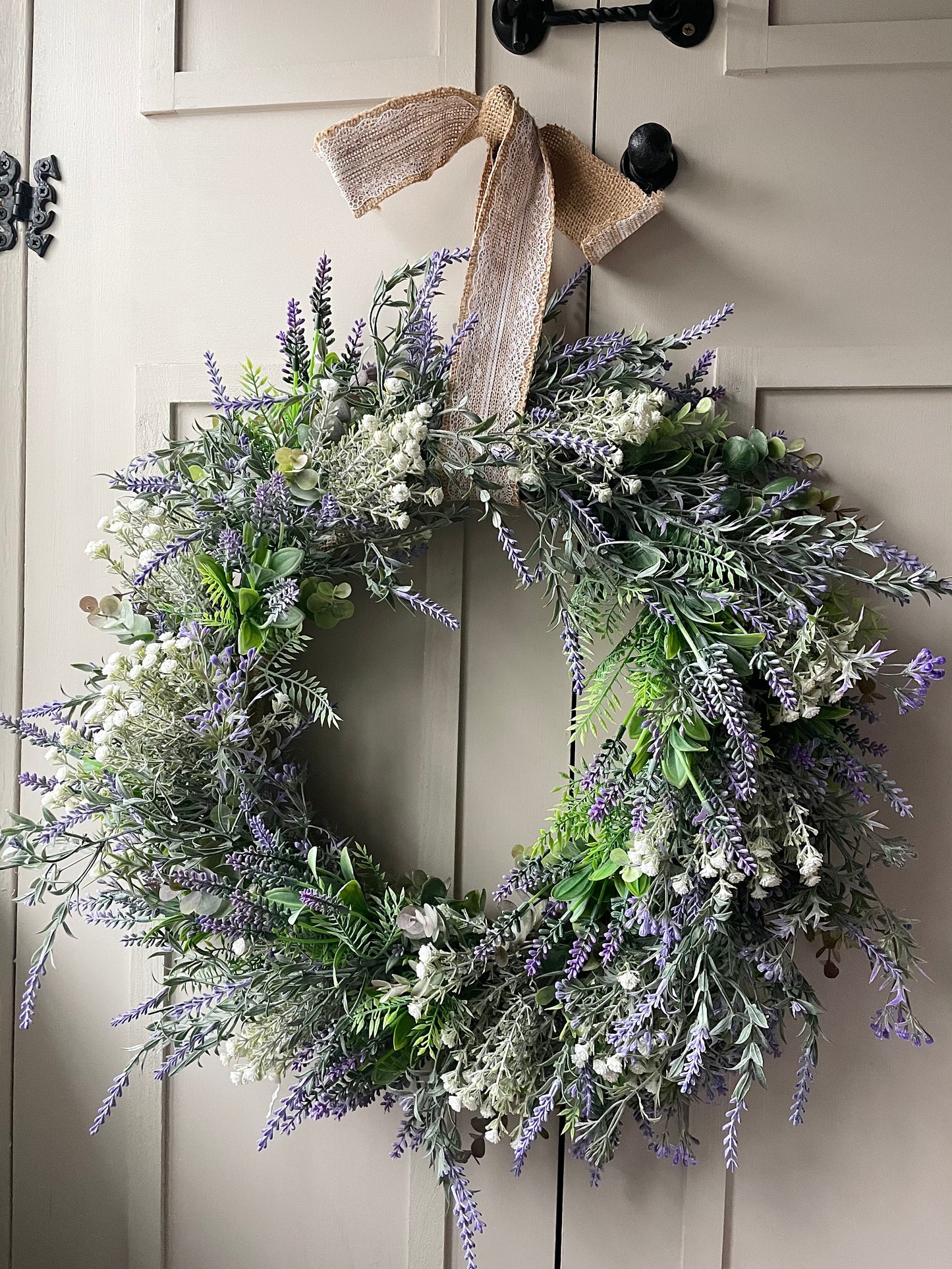 “LUCY” lavender faux wreath