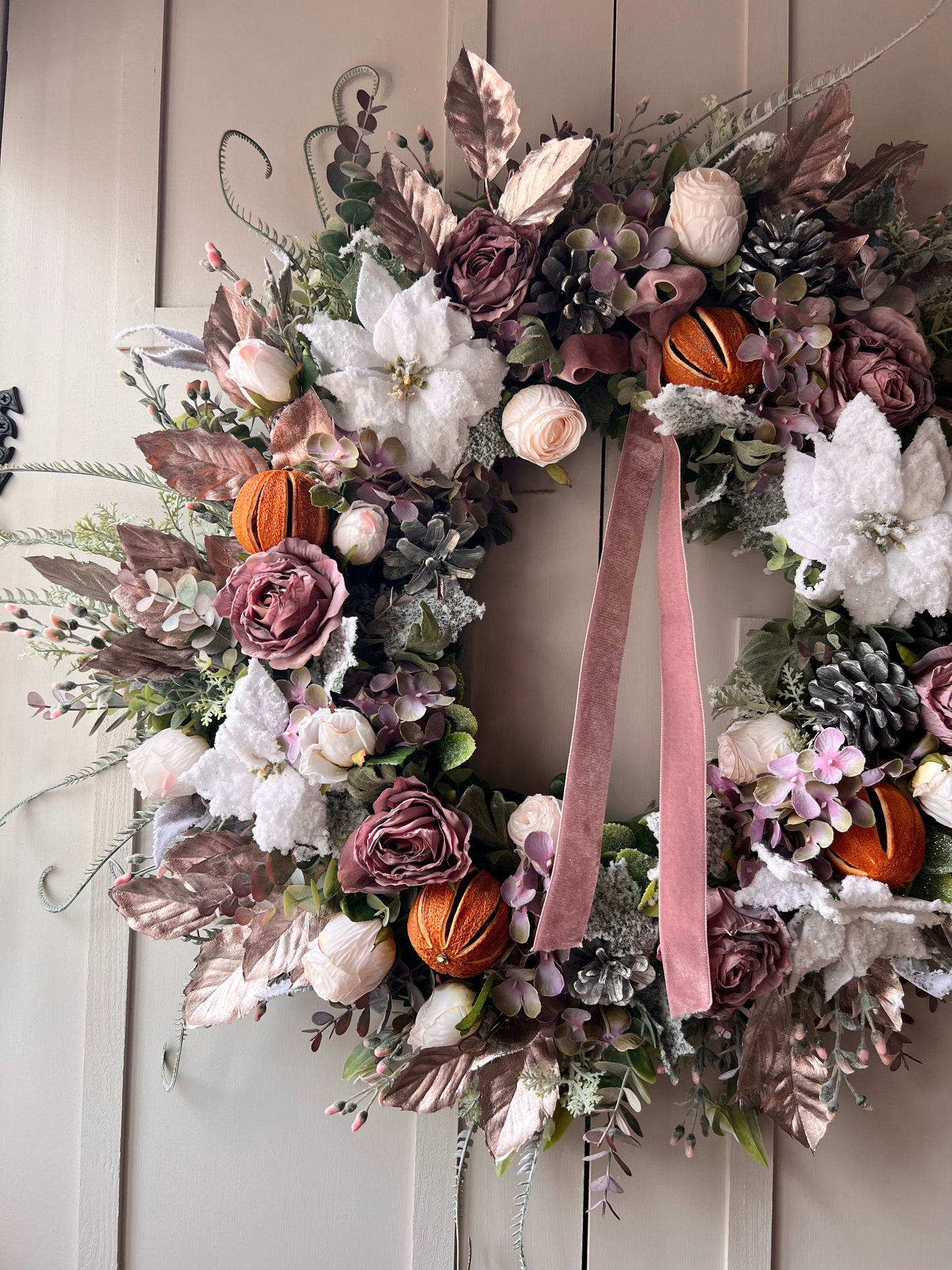 The “pixie” faux Christmas winter wreath free uk shipping