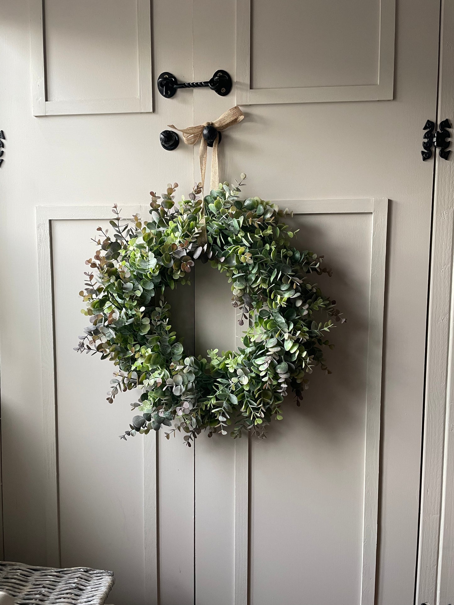 “FRANKIE” faux eucalyptus wreath