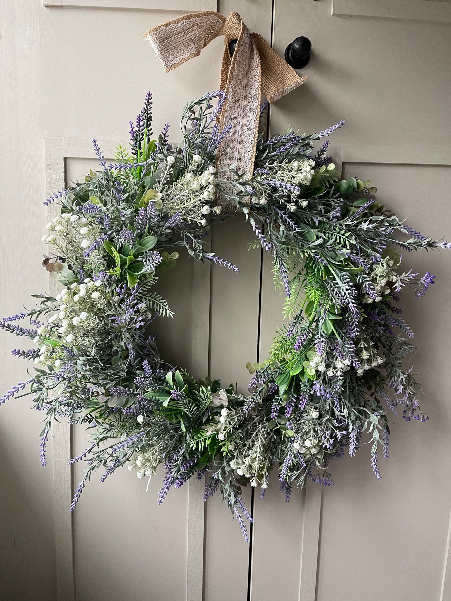 “LUCY” lavender faux wreath