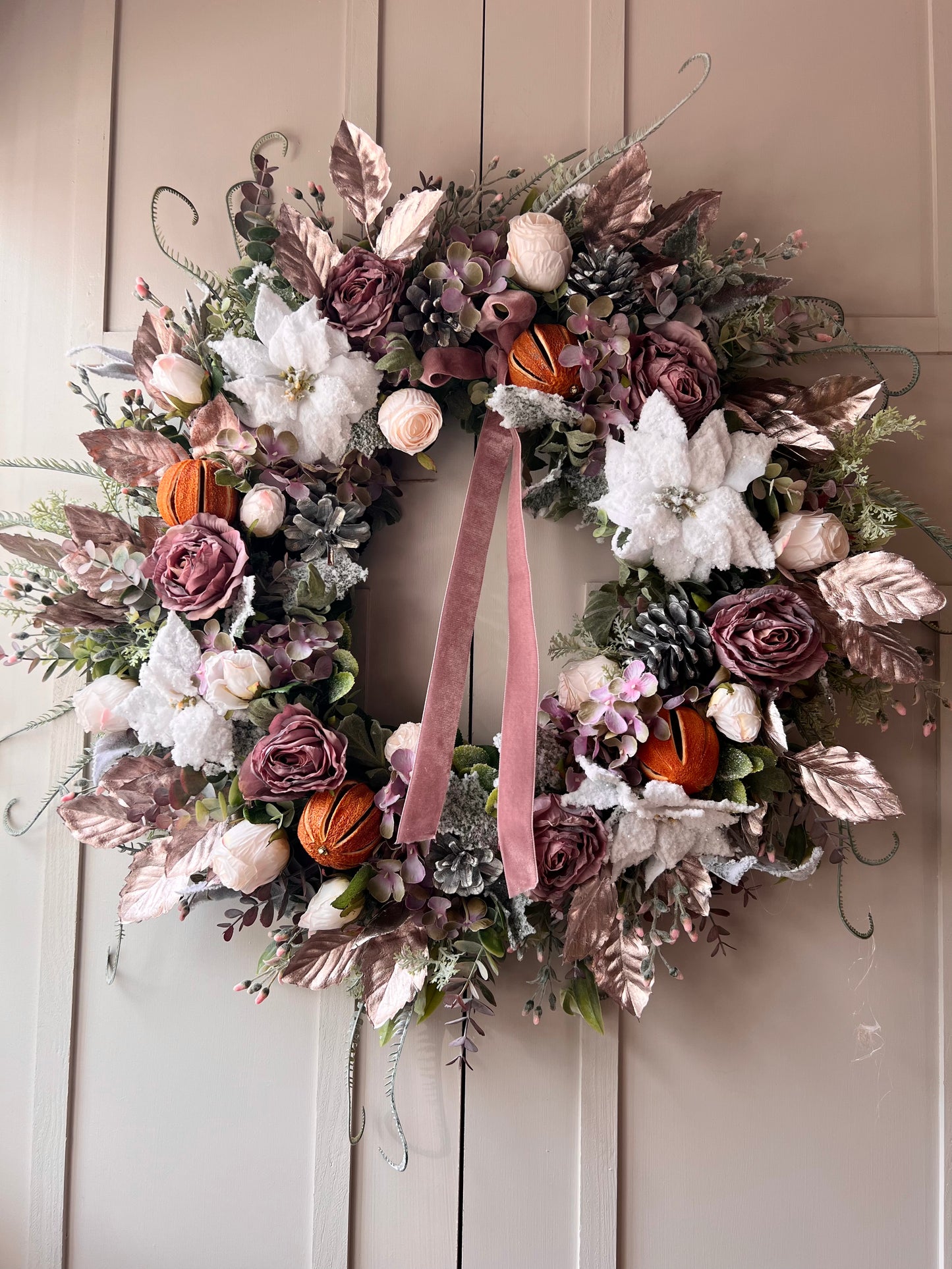 The “pixie” faux Christmas winter wreath free uk shipping