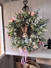 Load image into Gallery viewer, “BUNNY” natural faux wreath (FREE P&amp;P (limited stock )delivery late Jan-feb
