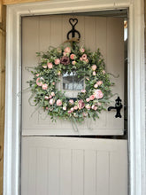 Load image into Gallery viewer, “BED OF PINK ROSES” faux wreath (FREE P&amp;P)
