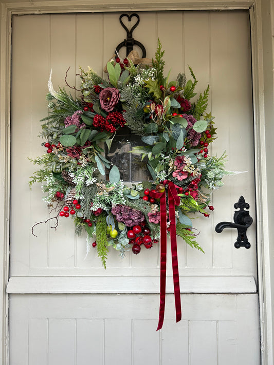 “BERRY DELIGHT”” winter artificial wreath (FREE P&P)