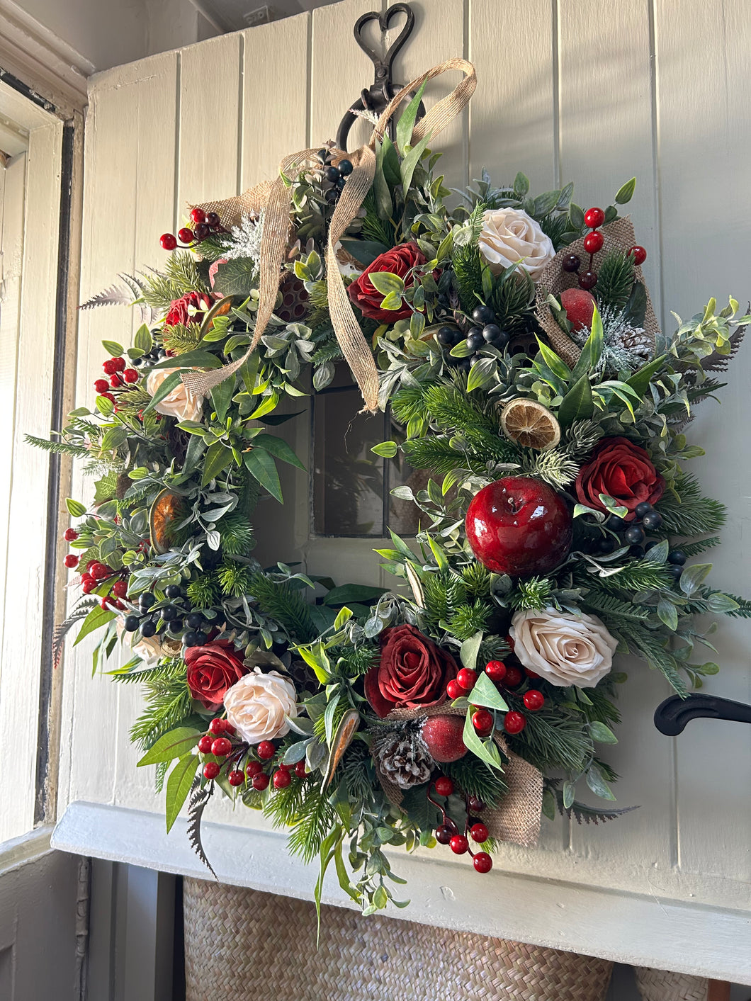 “LADY IN RED” Christmas wreath (FREE P&P)