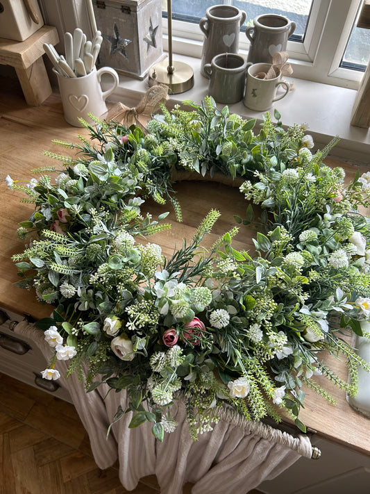 “MARGOT” spring/ summer wreath (FREE P&P)