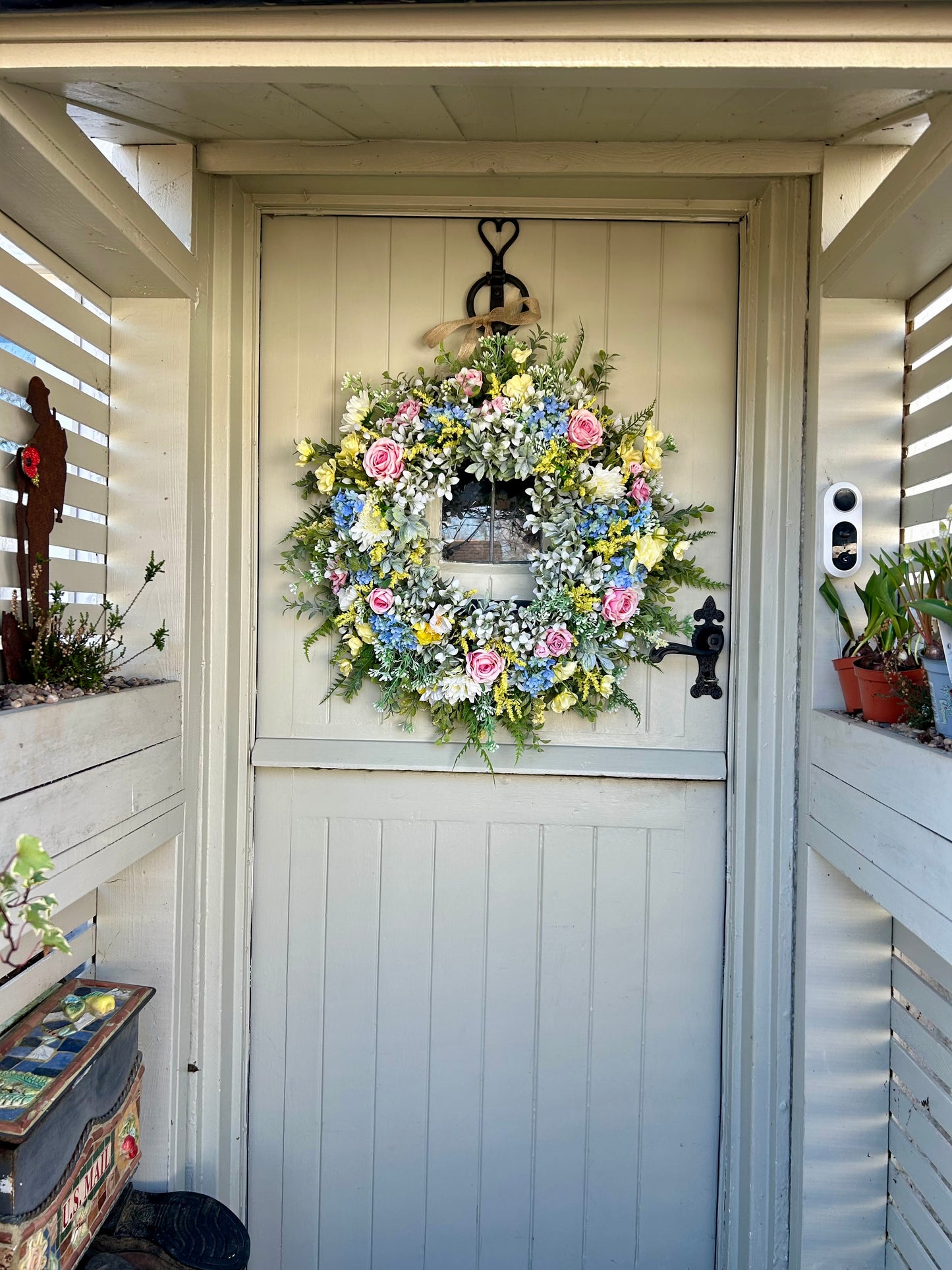 “JULIET” spring summer natural faux wreath (FREE P&P)