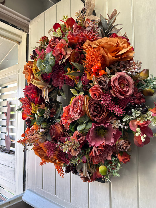 “PAISLEY” ready to post winter artificial wreath (FREE P&P)