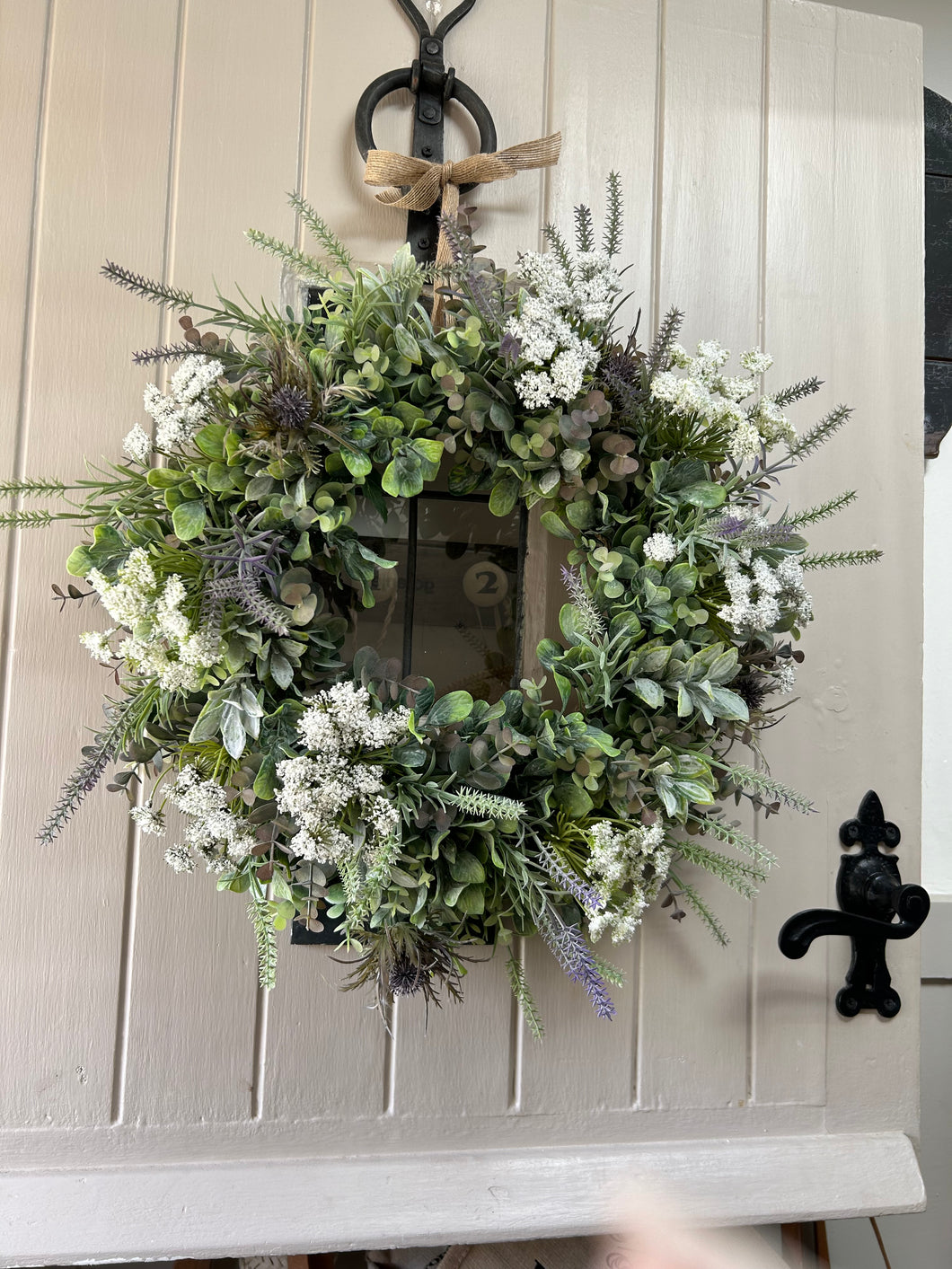 “COW PARSELY” meadow artificial wreath (FREE P&P)