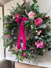 Load image into Gallery viewer, “LADY IN PINK” Christmas wreath (FREE P&amp;P)
