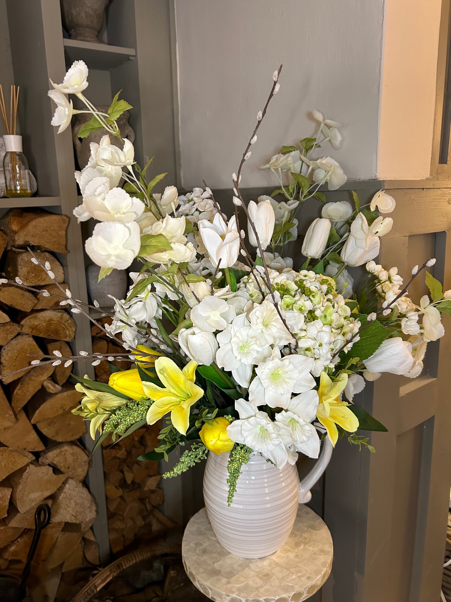 “PENNY” Spring summer bouquet with jug vase & free P&P