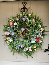 Load image into Gallery viewer, Bird house spring/ summer faux wreath (FREE P&amp;P one available
