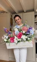 Load image into Gallery viewer, Summer love Handmade wooden trough with inc floral display (FREE P&amp;
