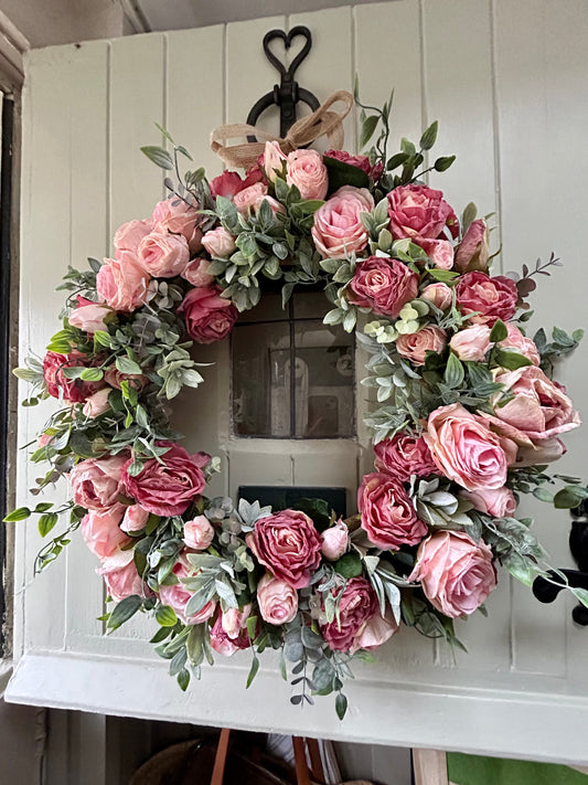 “ROSE CROWN” rose faux wreath (FREE P&P)