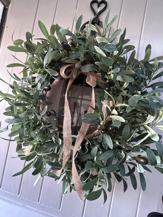 Olive stem faux wreath (FREE P&P)
