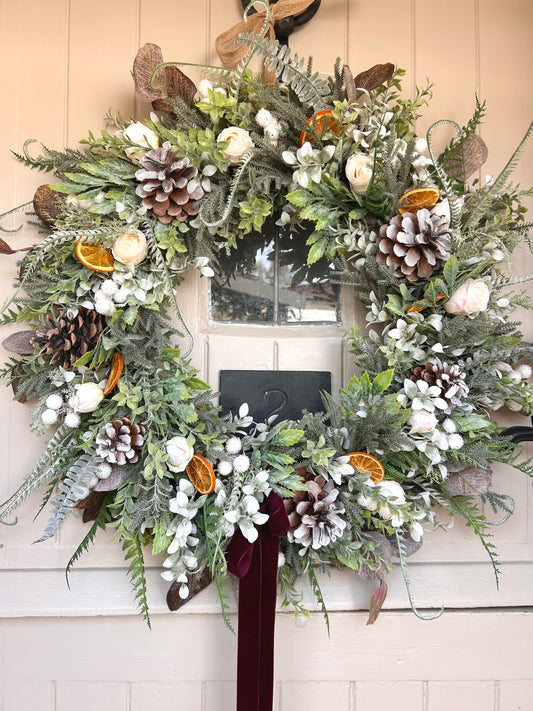 “WINTER FARMHOUSE”  wreath (FREE P&P)
