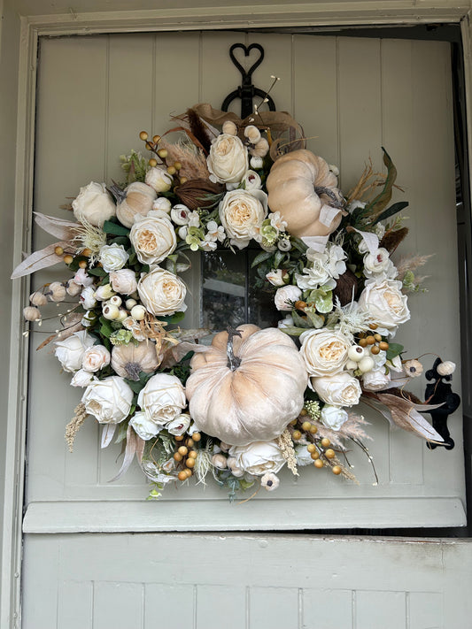 “BARLEY” Autumn ready to post  artificial wreath (FREE P&P)