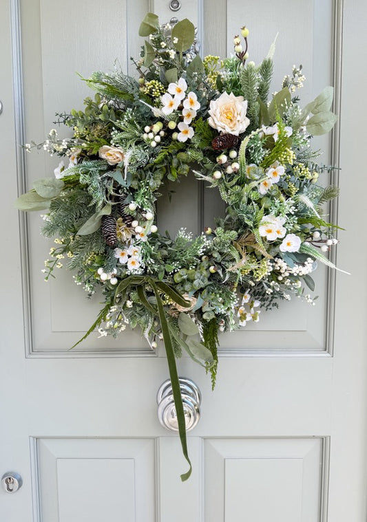 “ARABELLA” limited stock winter artificial wreath (FREE P&P)