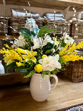 Load image into Gallery viewer, Rustic l Spring summer bouquet with jug vase &amp; free P&amp;P
