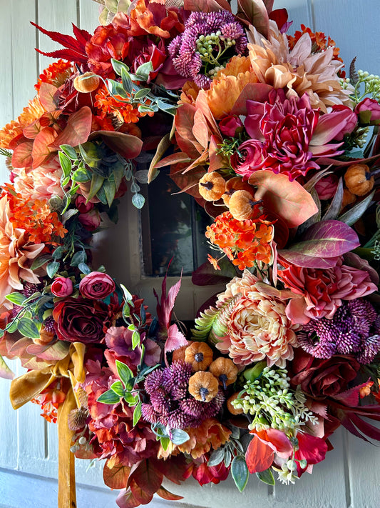 Autumn blush Winter artificial wreath (FREE P&P)