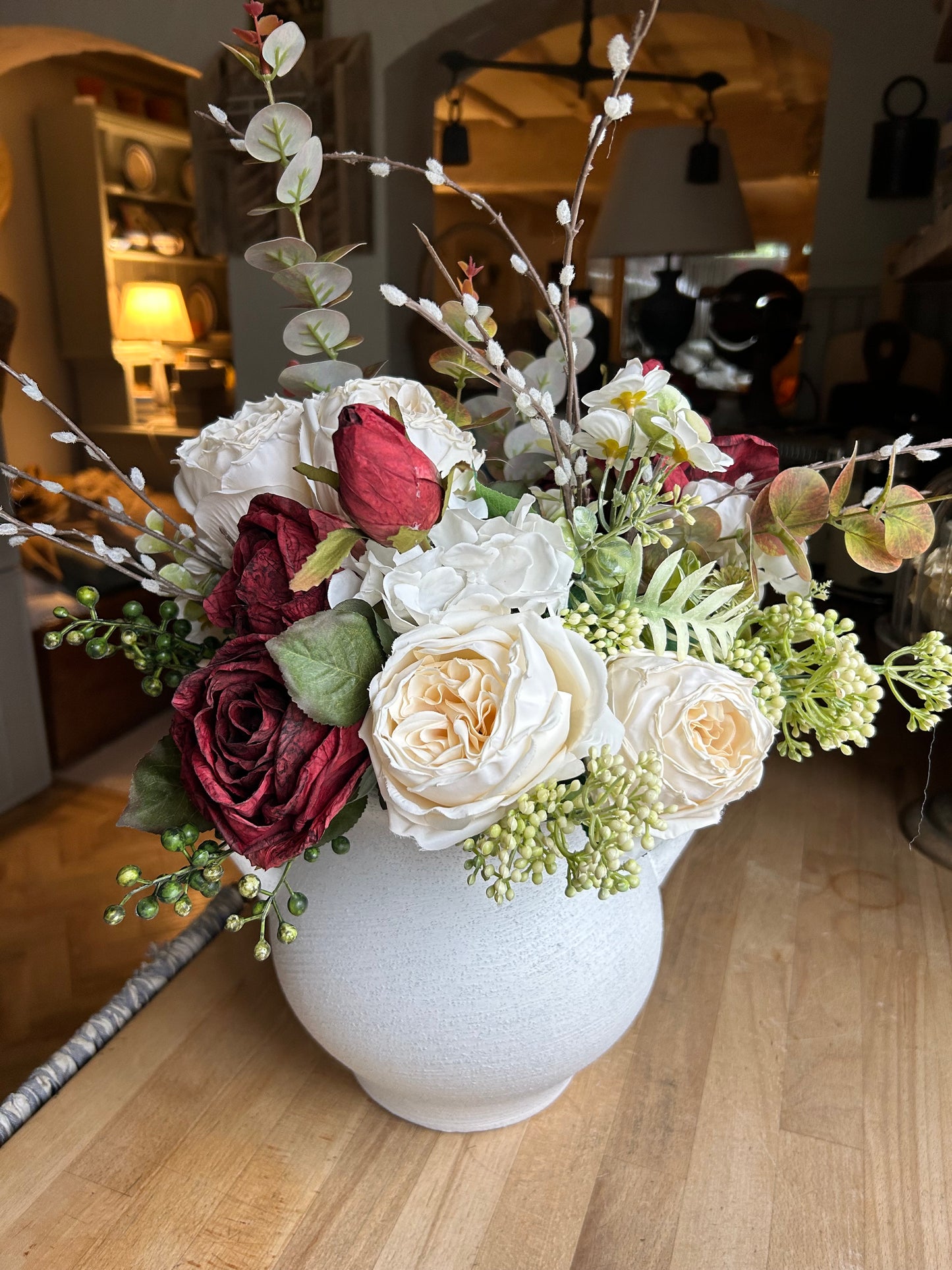 Winter bouquet inc vase & free P&P