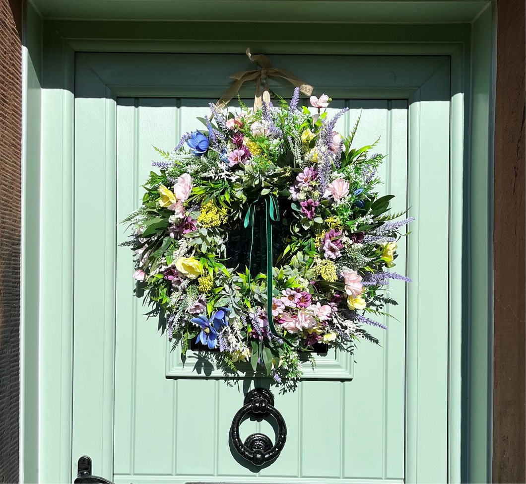 “CHARLOTTE” spring/ summer faux wreath (FREE P&P