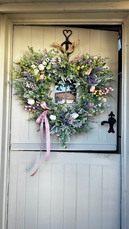 Spring surprise heart wreath (FREE P&P)