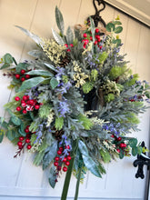 Load image into Gallery viewer, “NORTON” winter/ christmas artificial wreath (FREE P&amp;P)
