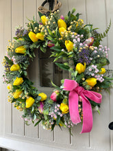 Load image into Gallery viewer, “SERENITY” tulip natural faux wreath (FREE P&amp;P)
