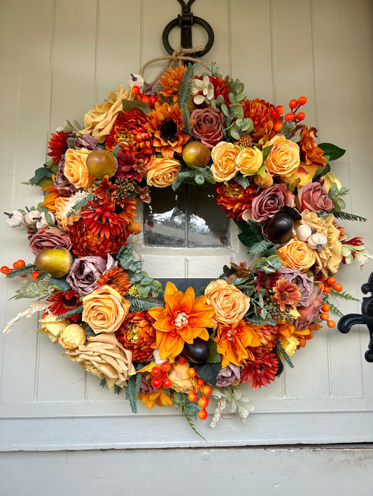 “EDITH” autumn artificial wreath (FREE P&P)