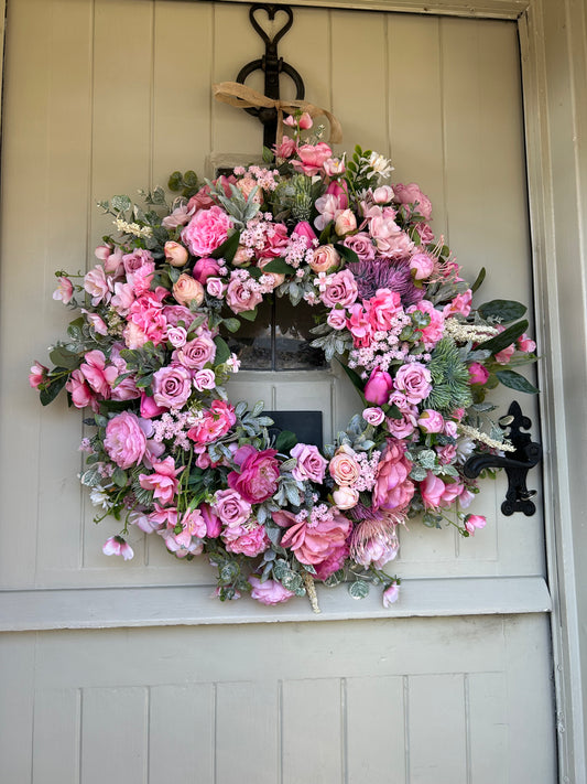 “LILLIE” spring summer wreath (FREE P&P)