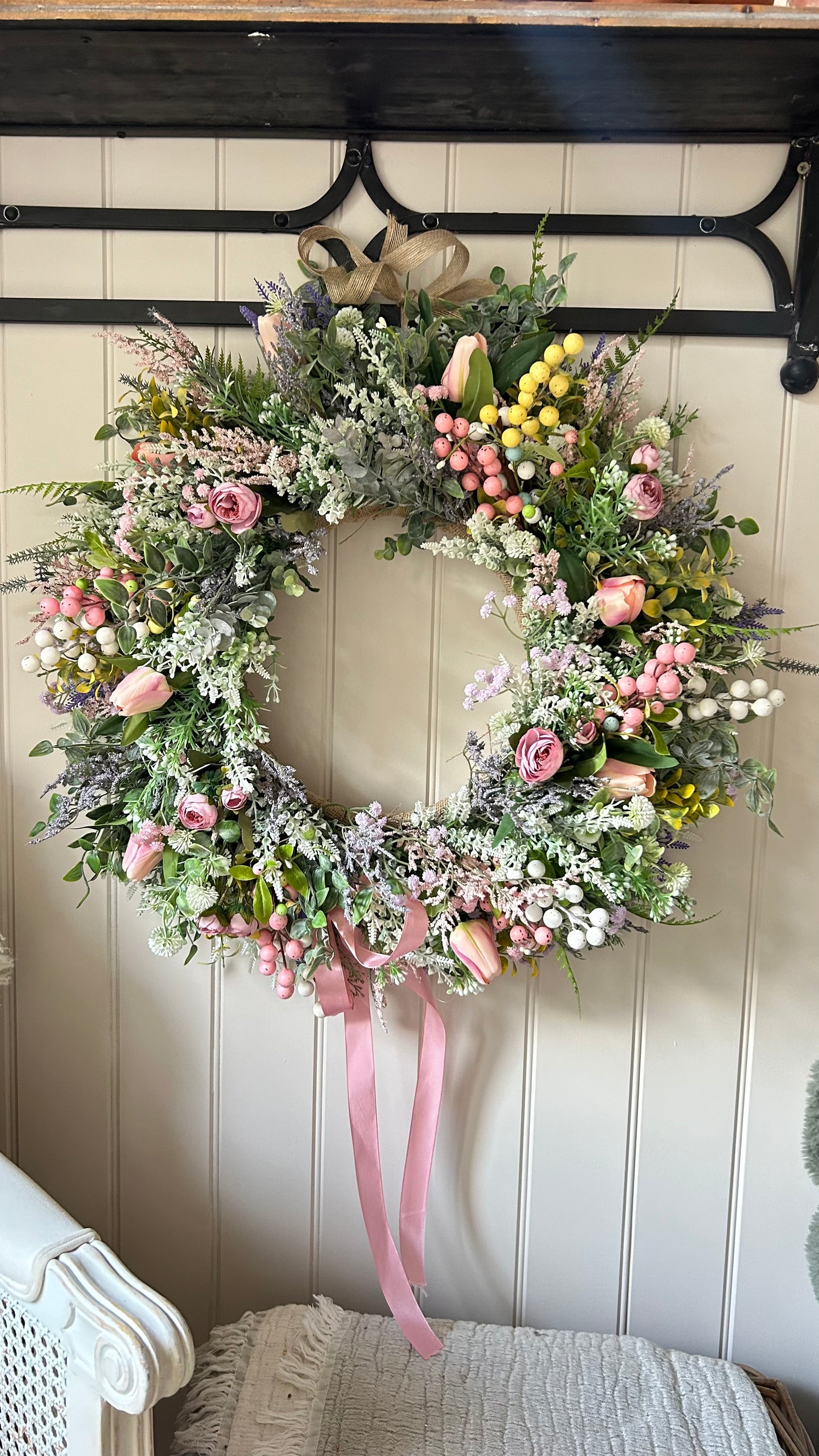 Spring surprise faux wreath (FREE P&P)